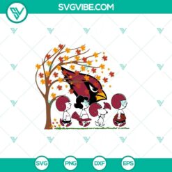 Arizona Cardinals Snoopy SVG file with fall theme, perfect for fans.
