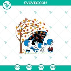 Fall-inspired Carolina Panthers Snoopy SVG and PNG files for fans.