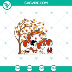Fall and Chicago Bears themed Snoopy SVG design perfect for NFL fans.