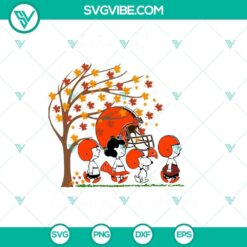 Cute Snoopy SVG design for Cleveland Browns fans loving fall. Downloadable PNG file. Great for autumn crafts and apparel.