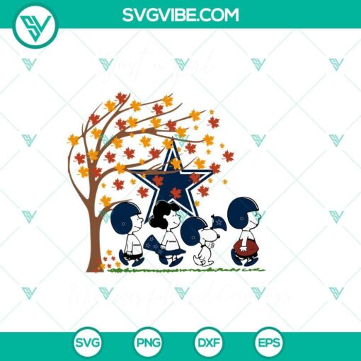 Dallas Cowboys Snoopy SVG design with fall theme, perfect for fans.