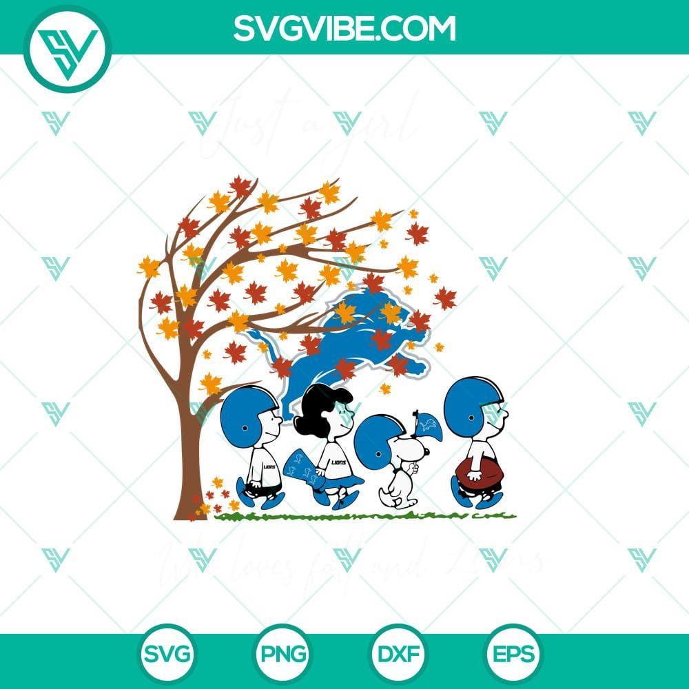 Just A Girl Who Loves Fall And Detroit Lions Snoopy SVG PNG DXF EPS Files Detroit Lions Snoopy SVG for Fall lovers, SVG Image PNG DXF.
