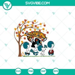 Jacksonville Jaguars themed Snoopy SVG design for fall lovers. Perfect for NFL fans. Download now.