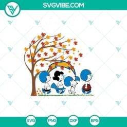 Fall and Los Angeles Chargers themed Snoopy SVG download for girls, ideal for NFL fans and autumn lovers.