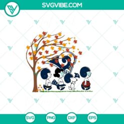 Fall and Los Angeles Rams themed Snoopy SVG PNG file for girl fans.