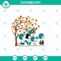 Fall and Miami Dolphins themed Snoopy in SVG format with PNG and DXF downloads - perfect for a girl who loves autumn and football.