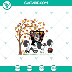 Fall and Oakland Raiders themed Snoopy SVG featuring "Just a Girl Who Loves Fall and Oakland Raiders" phrase, suitable for digital crafting projects.