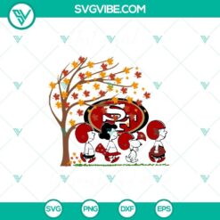 Autumn-inspired SVG featuring Snoopy, perfect for San Francisco 49ers fans.