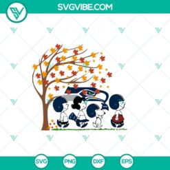 Seattle Seahawks and fall-themed SVG with Snoopy design for download.