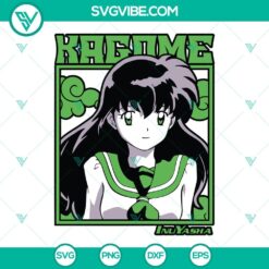Kagome and InuYasha anime characters SVG cut files in PNG, DXF, and EPS formats for digital use.
