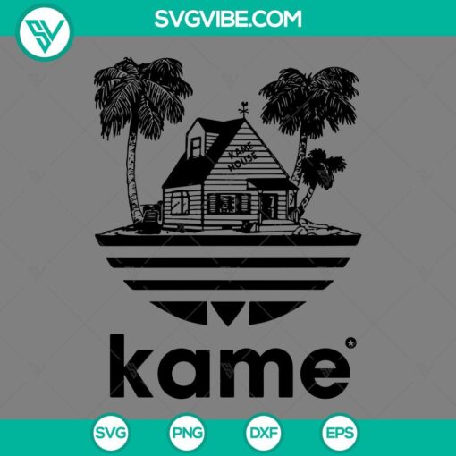 Kame House, Dragon Ball character SVG images in PNG EPS DXF files, perfect for DBZ fans and digital craft projects.