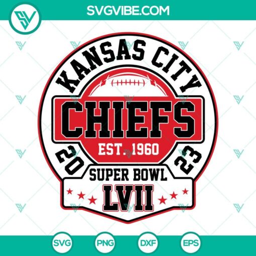 Kansas City Chiefs 2023 Super Bowl LVII SVG design for Cricut - SVG Download PNG DXF EPS file formats included.