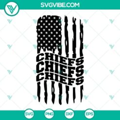 Kansas City Chiefs football team American flag design SVG file in PNG and DXF formats for digital use.