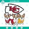 Kansas City Chiefs Corgi SVG design, adorable Football Dog cut file, perfect for Chiefs fans.