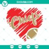 Kansas City Chiefs heart-shaped SVG files for football fans, NFL team design download.