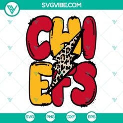 Kansas City Chiefs Leopard Print Lightning Bolt SVG Image PNG DXF EPS