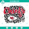 Kansas City Chiefs leopard print design in SVG, PNG, DXF, and EPS formats for Cricut and other cutting machines.