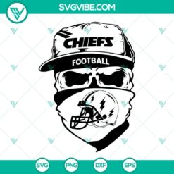 Kansas City Chiefs skull football SVG file for crafting projects - PNG, DXF, EPS cut files.