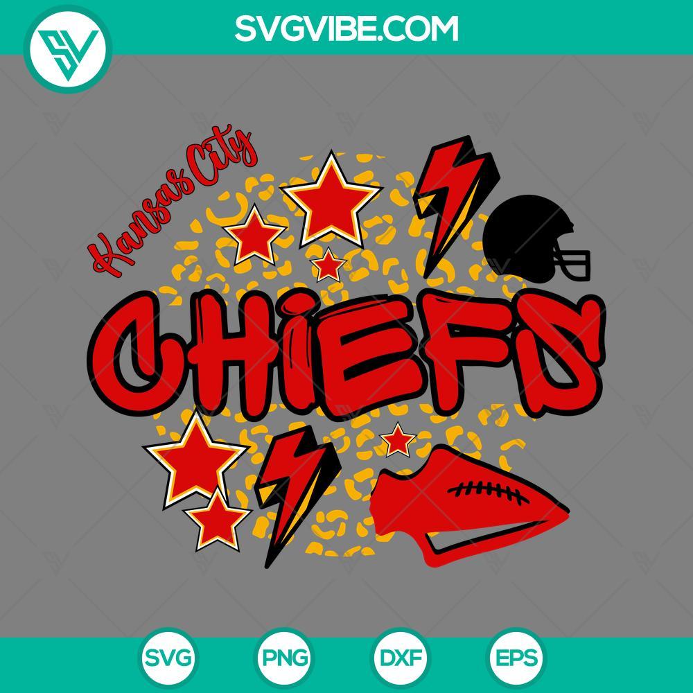 Kansas City Chiefs SVG, Kansas City Chiefs Leopard Star SVG PNG EPS DXF File Kansas City Chiefs leopard star SVG images with PNG, EPS, and DXF file formats, perfect for Chiefs fans and crafts projects.