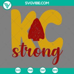 Kansas City Strong SVG design featuring Kansas City Chiefs theme. Ideal for Chiefs fans. Download high-quality SVG images.