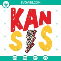 Kansas City Leopard Lightning Bolt SVG file with Kansas City skyline, perfect for crafting projects.