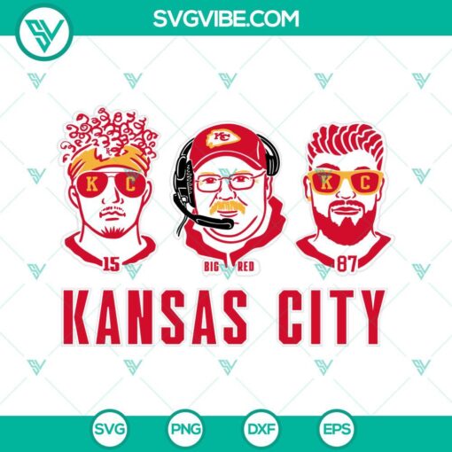 Kansas City Chiefs football SVG files featuring Mahomes, Travis Kelce, and Andy Reid. Perfect for fans and crafters.