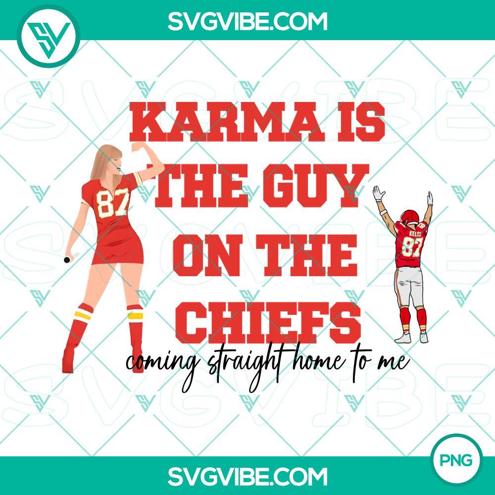 Karma Is The Guy On The Chiefs Coming Straight Home To Me PNG Download Kansas City Chiefs football player design digitally illustrated, Karma character, PNG download.