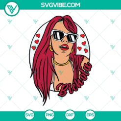 Karol G Bichota red hair SVG file with PNG, DXF, and EPS formats for Cricut and Silhouette cutting machines.