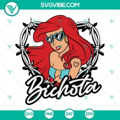 Karol G Bichota SVG Download featuring red hair as Ariel The Little Mermaid, modern digital artwork.