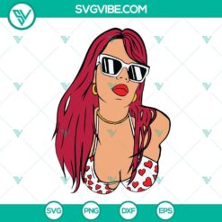 Karol G in red hair SVG illustration with PNG, DXF, EPS files for digital download.