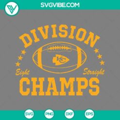 Abstract design of KC Chiefs Division Champs SVG Files with football elements, ideal for fans and crafters.
