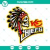 KC Chiefs Native American Skull SVG File with NFL Kansas City Chiefs logo, suitable for crafting projects and fan merchandise.