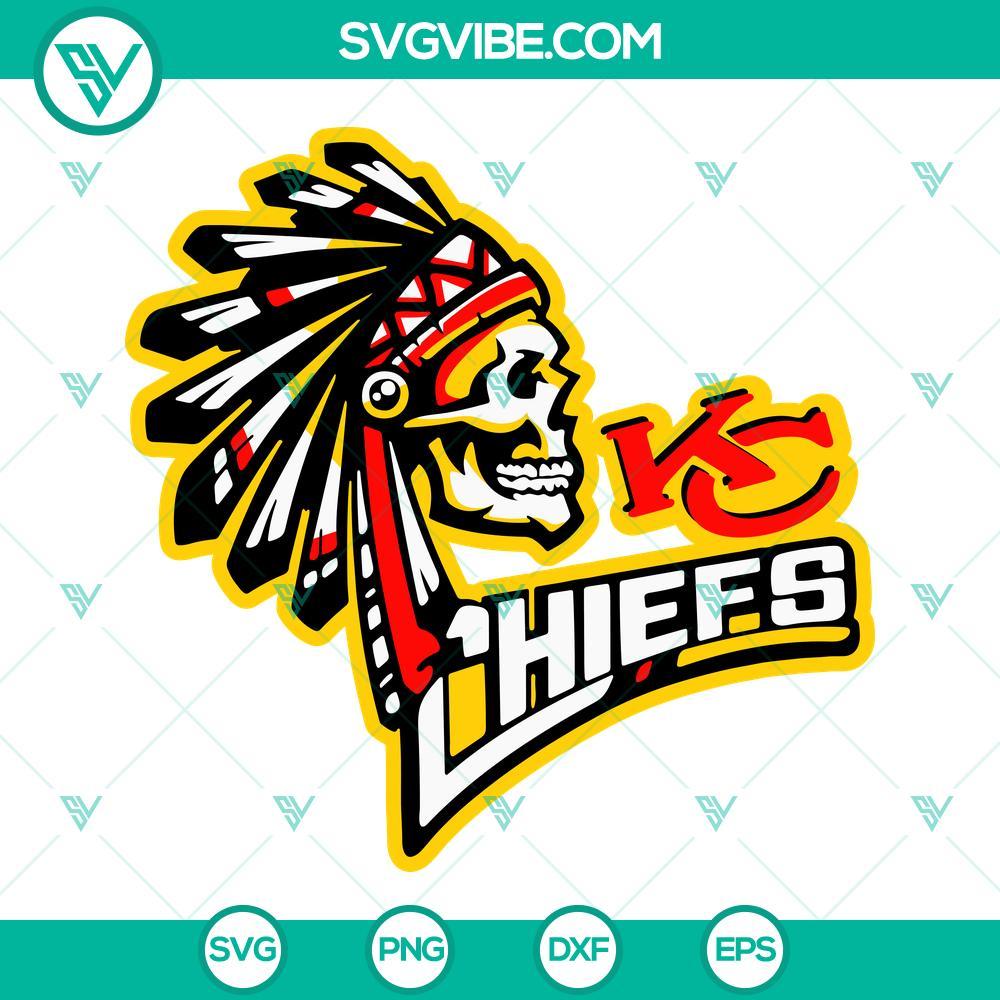kc-chiefs-native-american-skull-svg-nfl-kansas-city-chiefs-svg-png-dxf-eps-files-3-mockup.jpg KC Chiefs Native American Skull SVG File with NFL Kansas City Chiefs logo, suitable for crafting projects and fan merchandise.