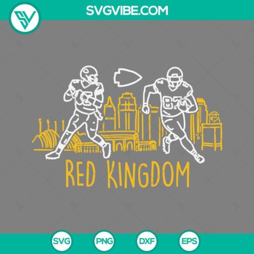 Kc Chiefs Red Kingdom SVG file featuring Patrick Mahomes 15 and Travis Kelce 87, Kansas City Chiefs SVG images.