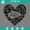 Kansas City Chiefs themed leopard heart SVG images for download, KC Chiefs strong SVG design, perfect for fans.