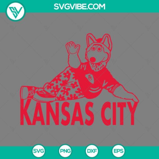 KC Wolf SVG of Kansas City Chiefs mascot, digital download design.