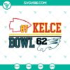 Kelce Bowl 2023 SVG files featuring Travis Kelce of Kansas City Chiefs in unique graphics for crafting projects.