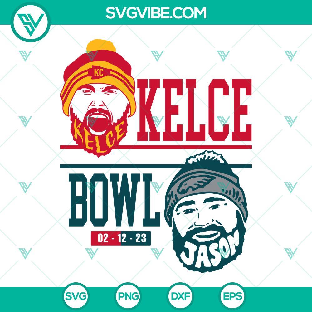 Kelce Bowl SVG, Travis Kelce SVG, Chiefs SVG, Jason Kelce SVG, Kc Chiefs SVG Kelce Bowl and Chiefs SVG files for download featuring Travis Kelce and Jason Kelce, Kc design. Ideal for Kansas City Chiefs fans.