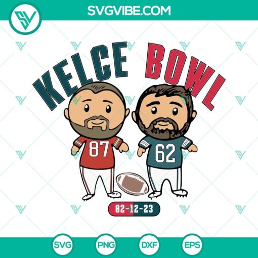 Kelce vs Jason SVG file for Super Bowl 2023 download featuring Chiefs theme, ideal for digital projects.