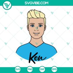 Ken Barbie cartoon character SVG and PNG clipart design for crafting projects.