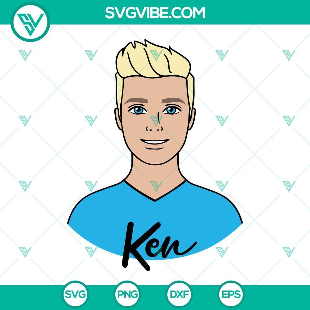 Ken Barbie Cartoon Svg, Ken Svg, Ken Png Clipart Cut File Layered Ken Barbie cartoon character SVG and PNG clipart design for crafting projects.