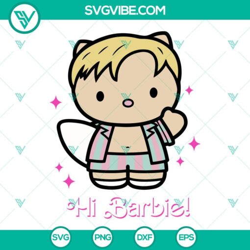 Ken Barbie Hello Kitty SVG PNG DXF EPS Cricut Files for crafting, featuring a design with popular characters for digital cutting machines.