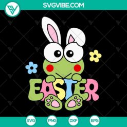 Kawaii Keroppi Bunny Easter SVG files featuring adorable Keroppi character in a cute design for Easter projects and crafts.