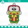 Keroppi Christmas embroidery file with Sanrio holiday design featuring celebration elements in a festive theme.
