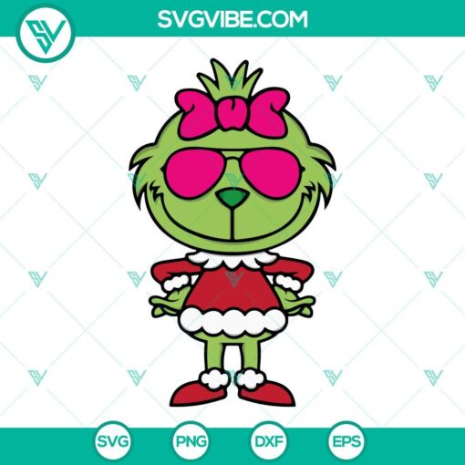 Kids Grinch SVG bundle featuring Grinch with hat and bow, adorable Grinch boy. Perfect for Christmas crafts. Download SVG file.
