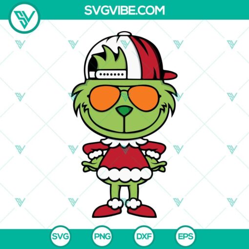 Kids Grinch SVG Files Bundle, Grinch With Hat And Bow SVG Download, Grinch Boy 1