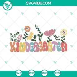Kindergarten retro wildflowers SVG images for teachers, perfect for kindergarten themed projects.