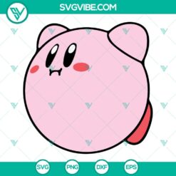 Kirby SVG image bundle featuring cute video game character design in PNG, SVG, DXF, EPS formats.