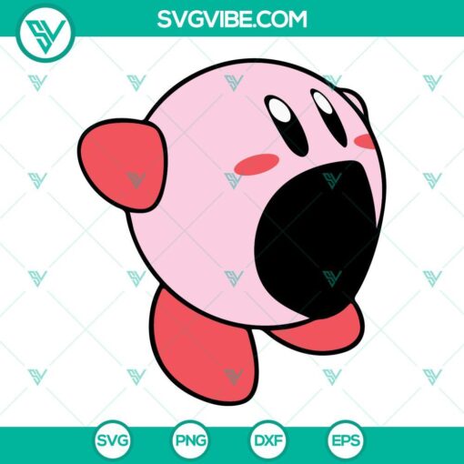 Kirby SVG Image Bundle, Cute SVG File, Video Game Character SVG Image PNG DXF EPS 1