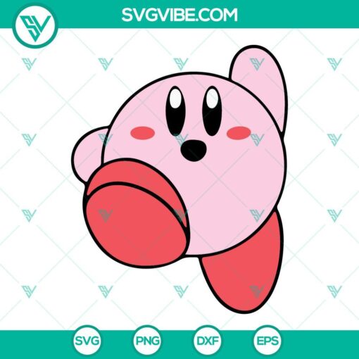Kirby SVG Image Bundle, Cute SVG File, Video Game Character SVG Image PNG DXF EPS 2